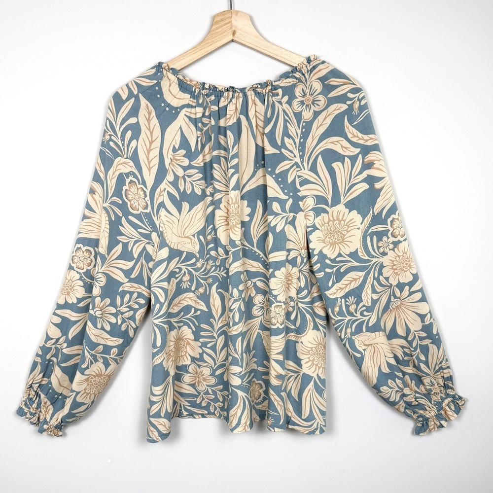 Patrons of Peace Boho Floral Blouse Long Sleeve Rayon M - Picture 3 of 10
